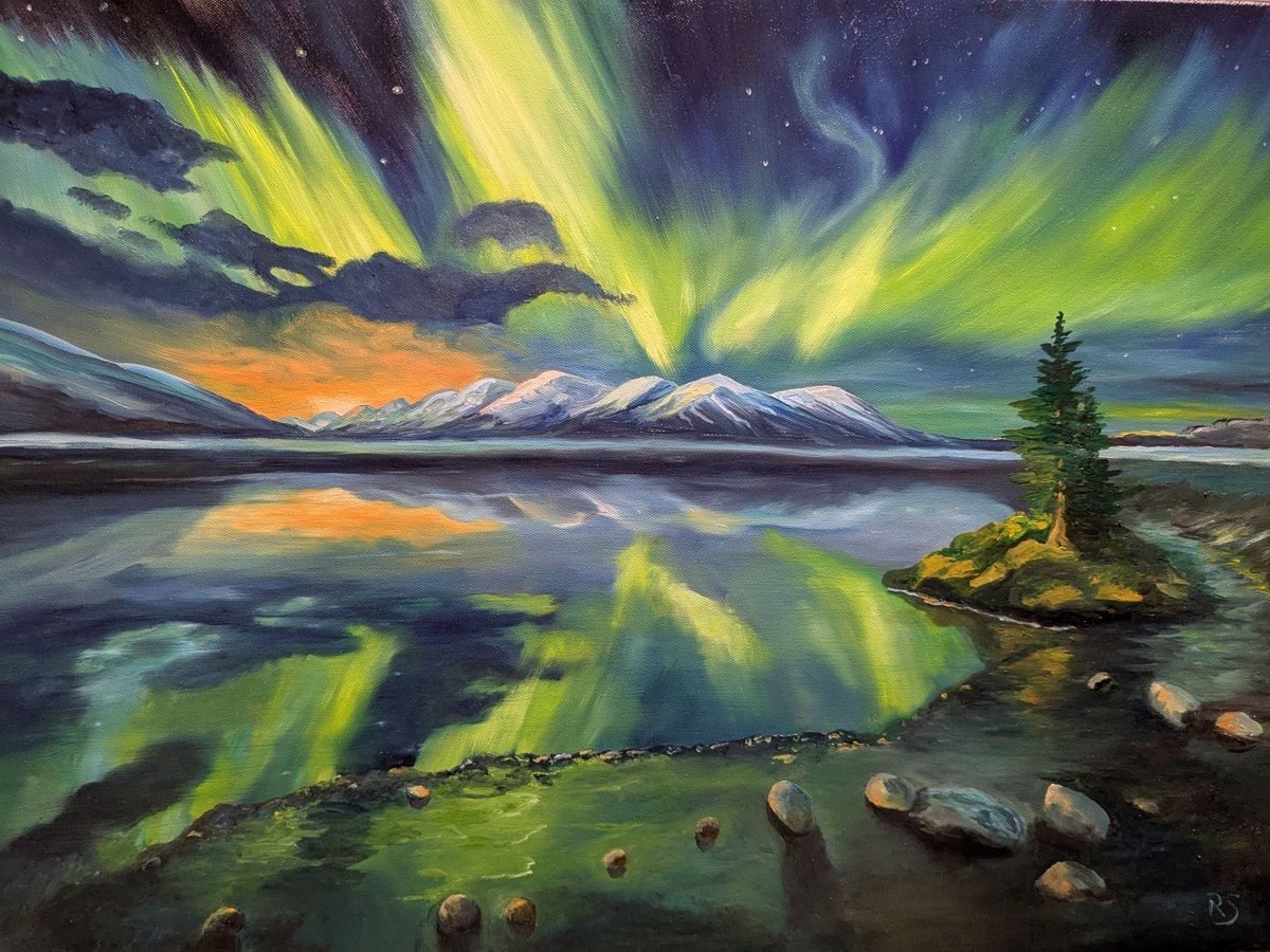  Polarlicht über dem See