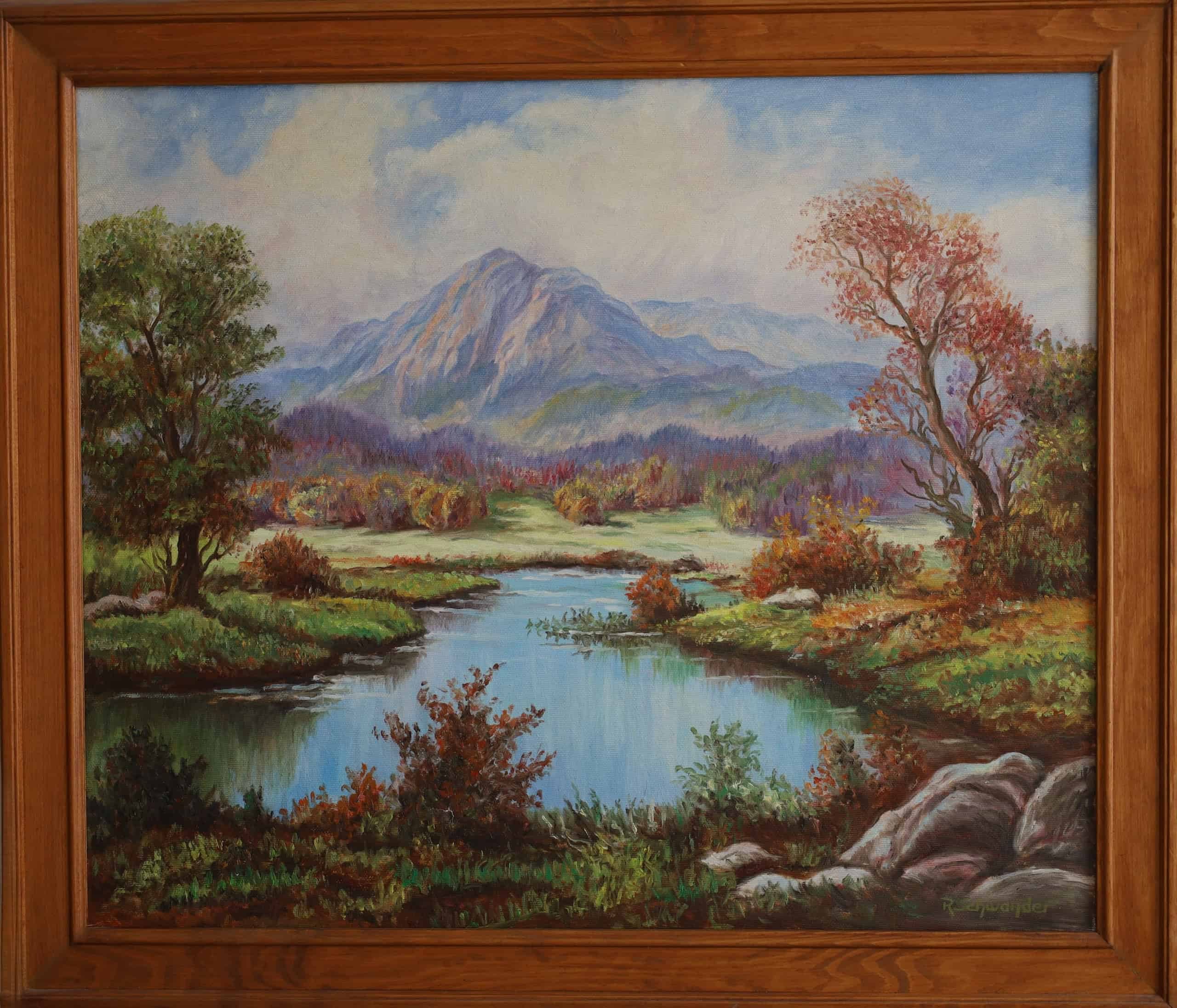 Herbstseeszene – Oel auf Leinwand