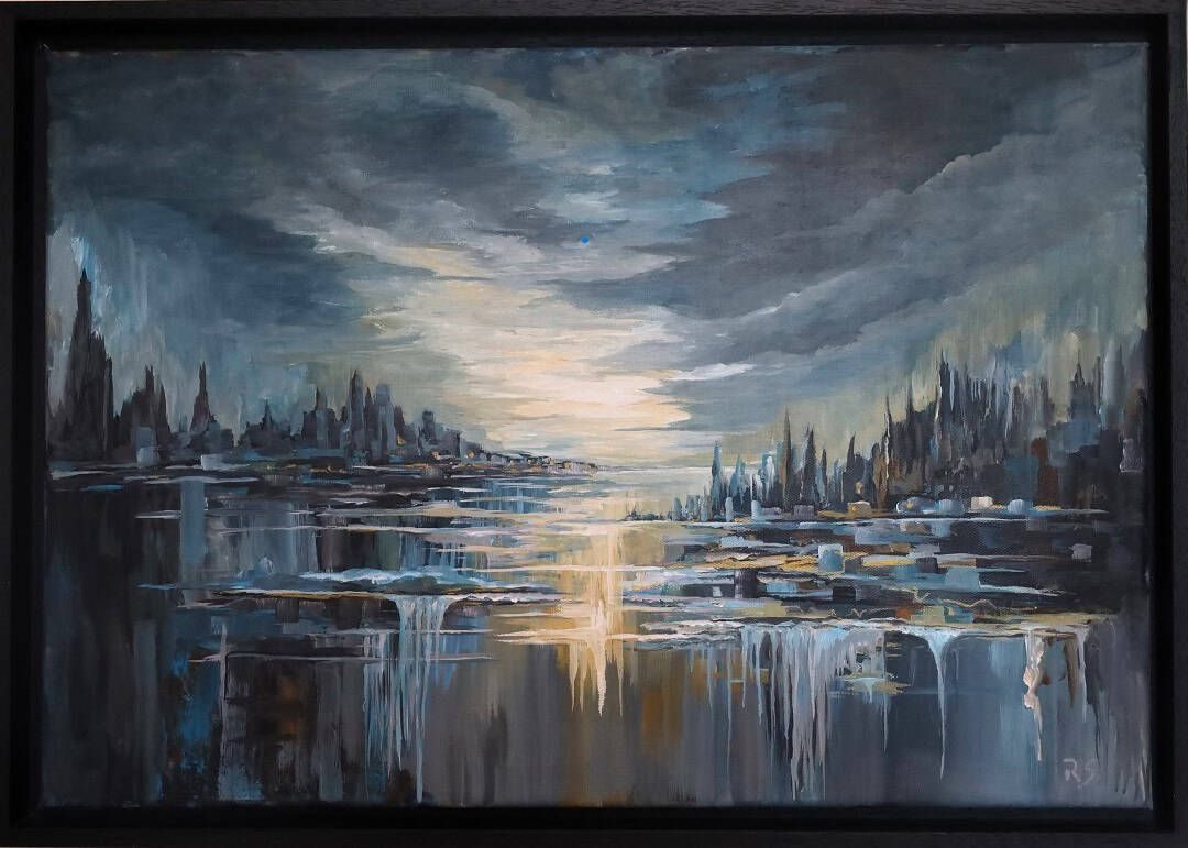 Spiegel der Dämmerung – Acryl auf Leinwand