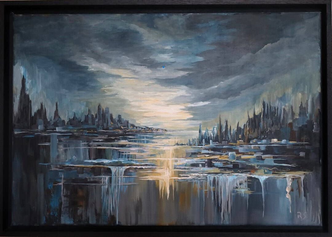 Spiegel der Dämmerung – Acryl auf Leinwand