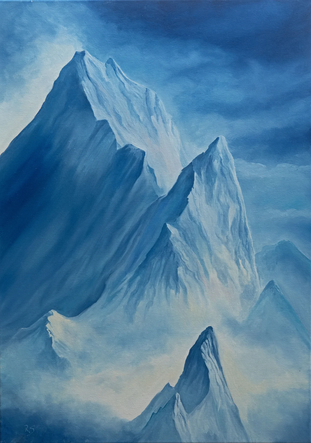 Gipfel über dem Nebel – an der Wand